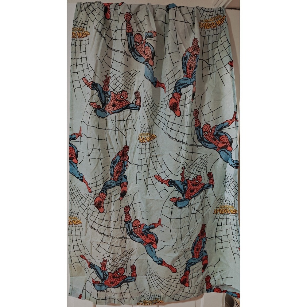 1977‎ Vintage SPIDER-MAN CURTAINS 4 PANELS LOT 24" WIDE X 62" LONG